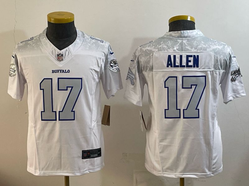 Youth 2025 Buffalo Bills #17 Allen white 5th generation Throwback Nike Limited NFL Jersey style 03